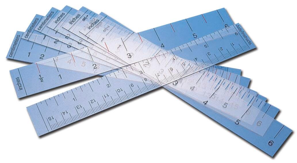 Delta Education Overhead Ruler Set, 12 in, Set of 8 180-5814